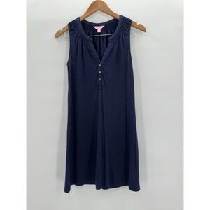 LILLY PULITZER Sleeveless Essie Dress Navy‎ Blue Shift Size XS Style 23597